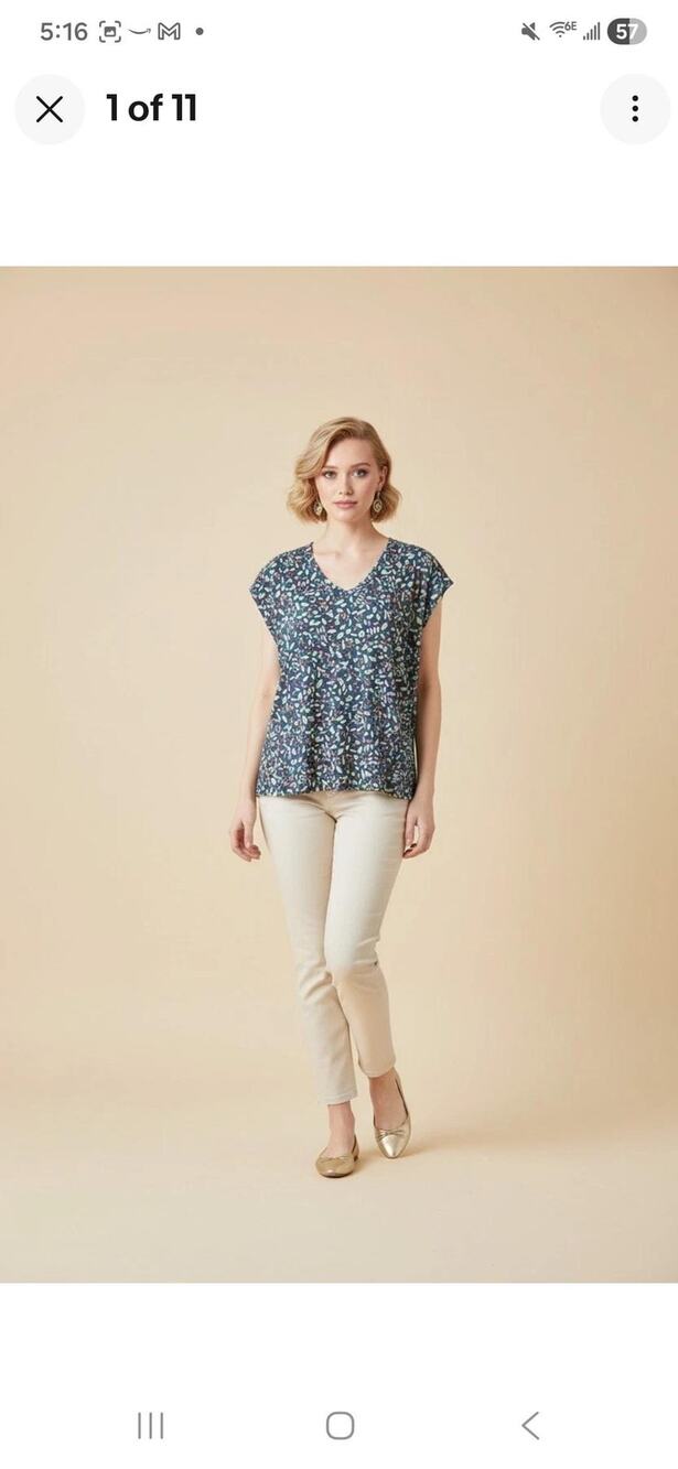 Women's L.L Bean Plus Size Bohemian Colorful Stretchy Top Blouse Size 2X,Y2K